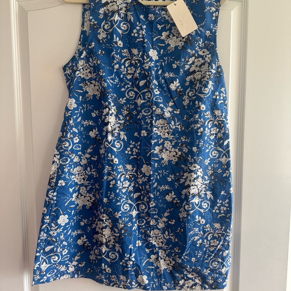 Doen Adele Blue Floral Sleeveless Mini Dress